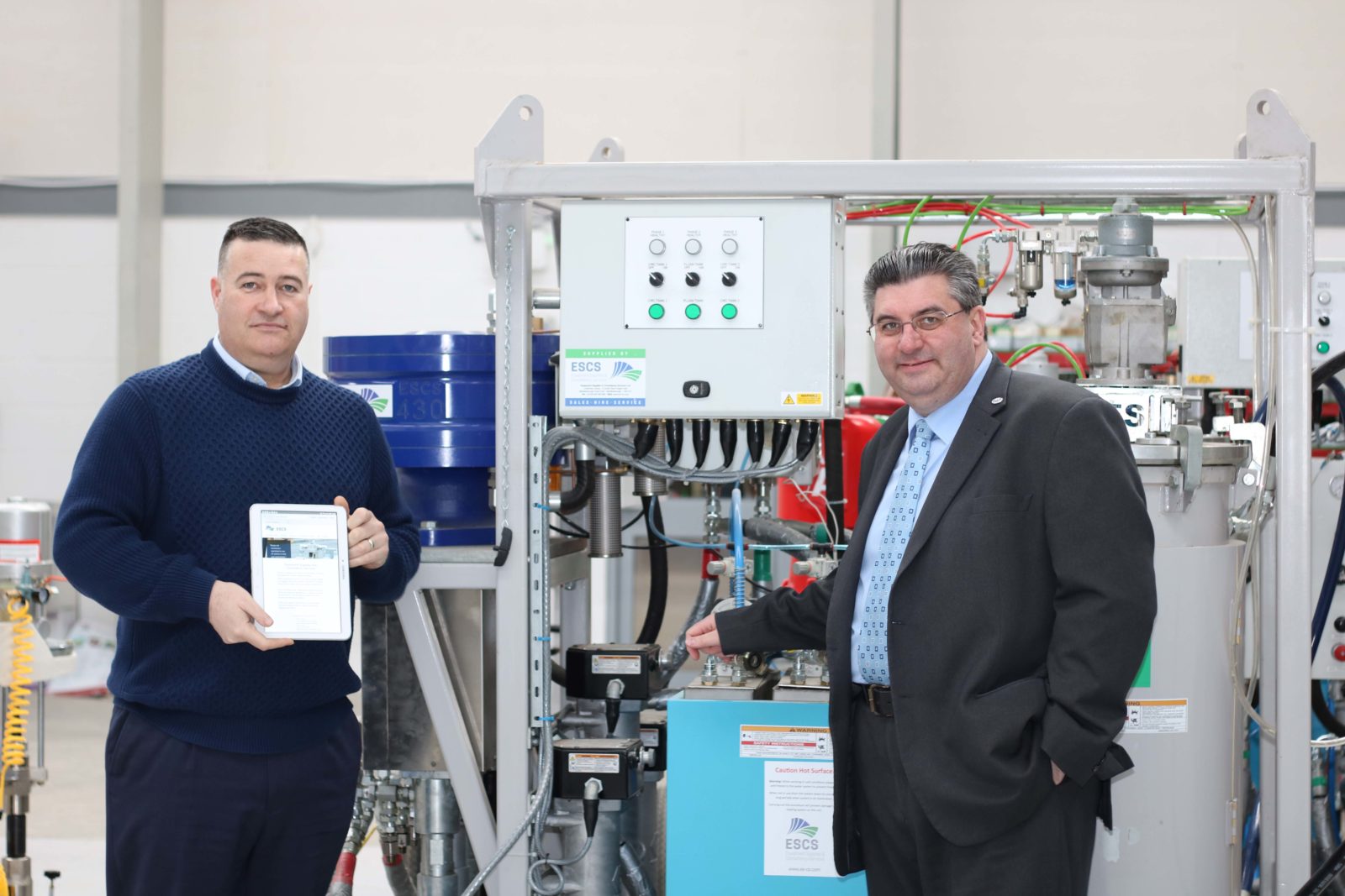 Shaun McDonald managing director of ESCS with Michael Janes, E-Strands' managing director